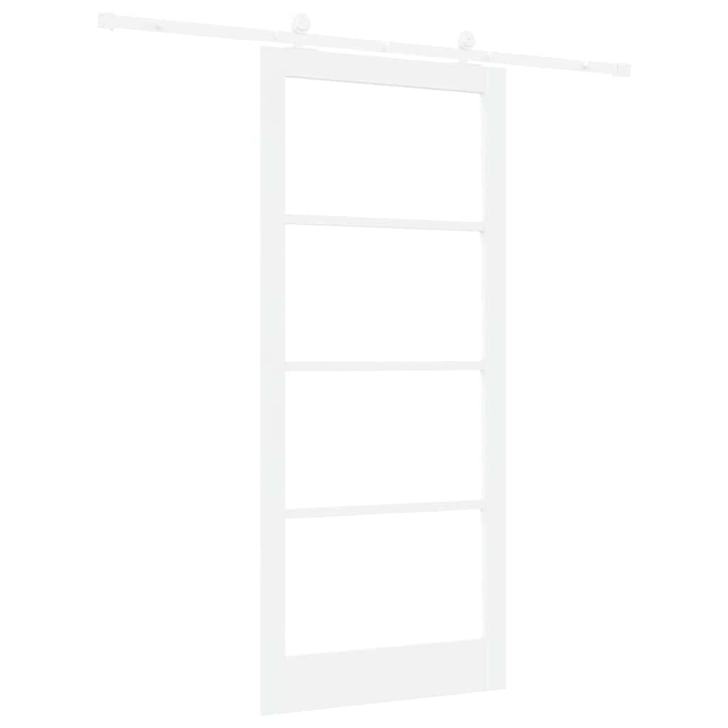 Skyvedør ORKDAL Hvit 93 x 211 cm Massivt furutre og glass