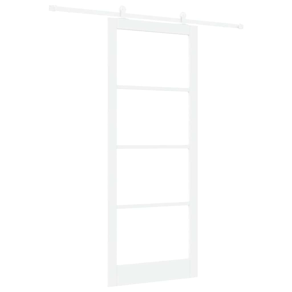 Skyvedør ORKDAL Hvit 93 x 232 cm Massivt furutre og glass