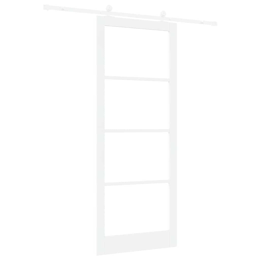 Skyvedør ORKDAL Hvit 93 x 232 cm Massivt furutre og glass