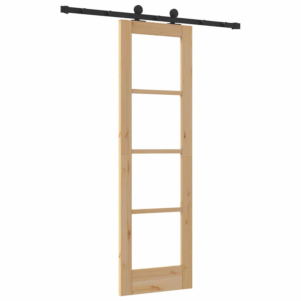 Skyvedør ORKDAL Naturlig 61 x 198,5 cm Massivt furutre og glass