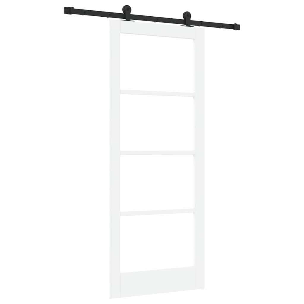 Skyvedør ORKDAL Hvit 83 x 202 cm Massivt furutre og glass