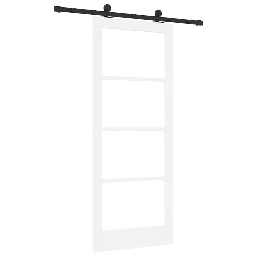 Skyvedør ORKDAL Hvit 83 x 202 cm Massivt furutre og glass