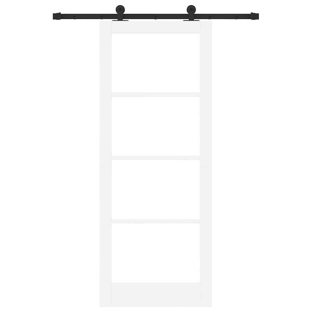 Skyvedør ORKDAL Hvit 83 x 211 cm Massivt furutre og glass