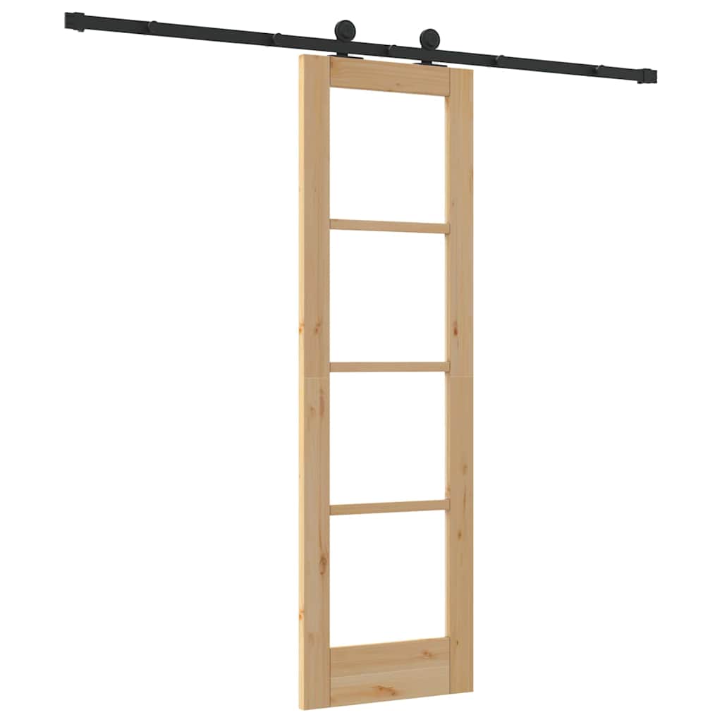 Skyvedør ORKDAL Naturlig 61 x 198,5 cm Massivt furutre og glass