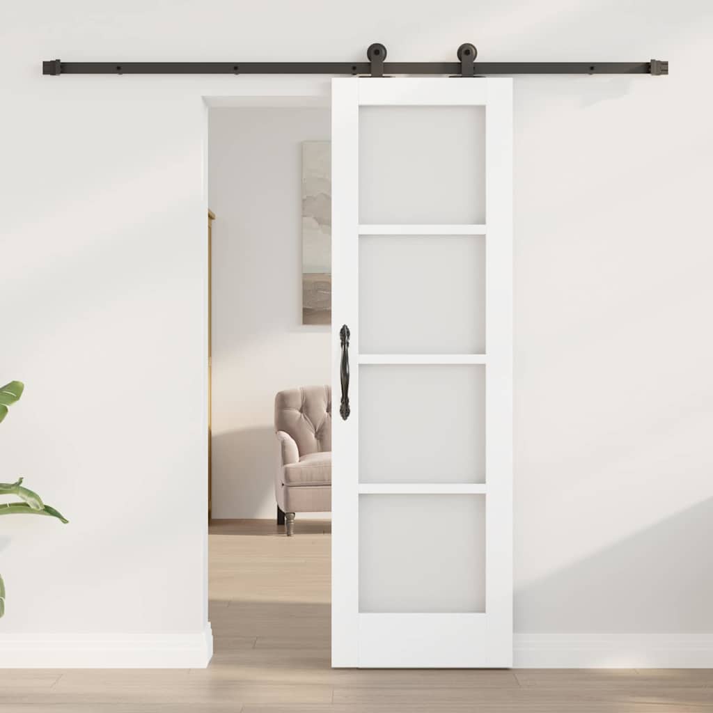 Skyvedør ORKDAL Hvit 61 x 198,5 cm Massivt furutre og glass