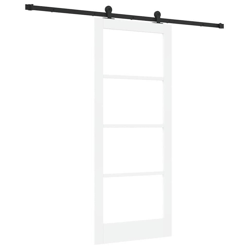 Skyvedør ORKDAL Hvit 83 x 202 cm Massivt furutre og glass