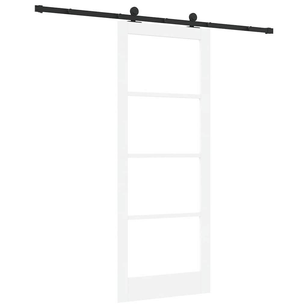 Skyvedør ORKDAL Hvit 83 x 211 cm Massivt furutre og glass