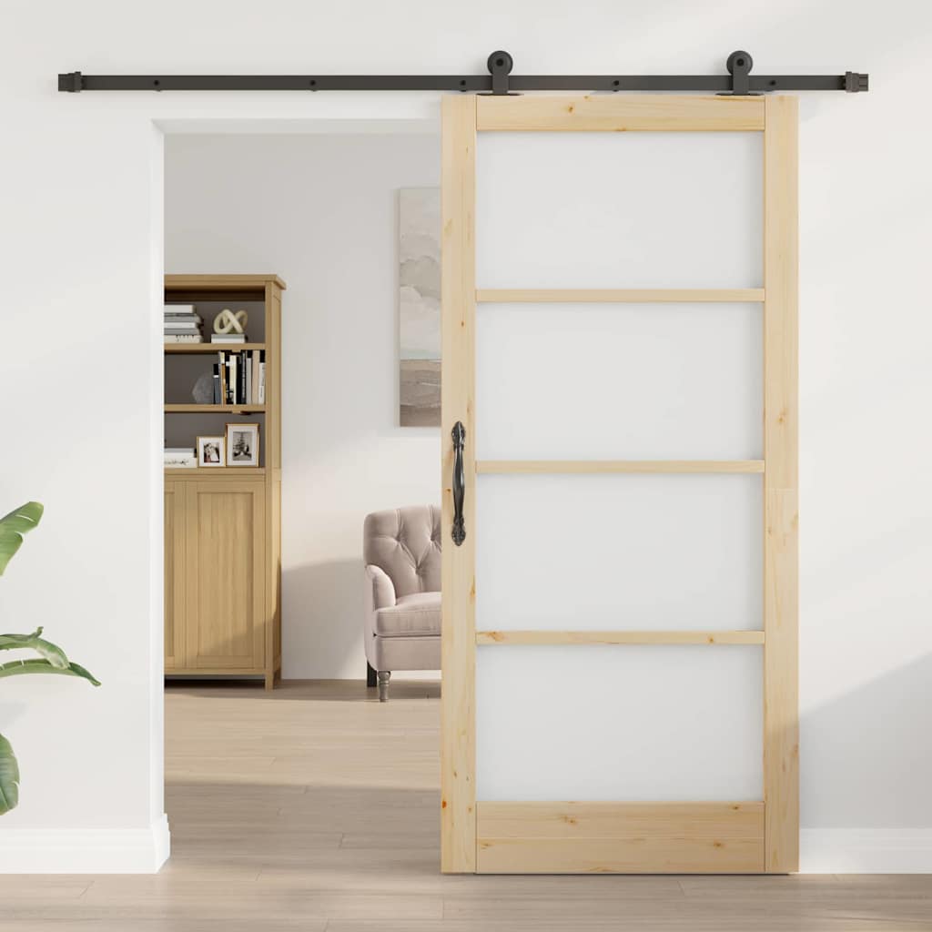 Skyvedør ORKDAL Naturlig 93 x 202 cm Massivt furutre og glass