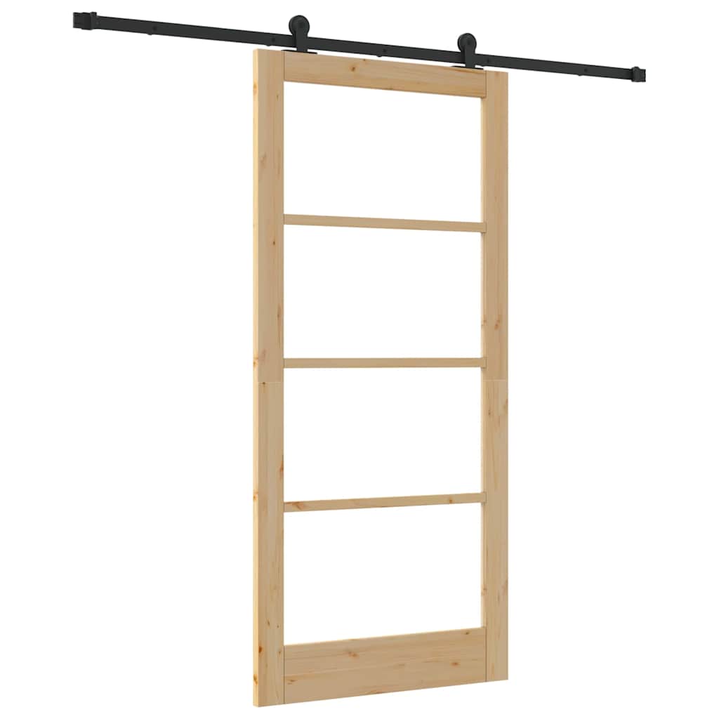 Skyvedør ORKDAL Naturlig 93 x 202 cm Massivt furutre og glass