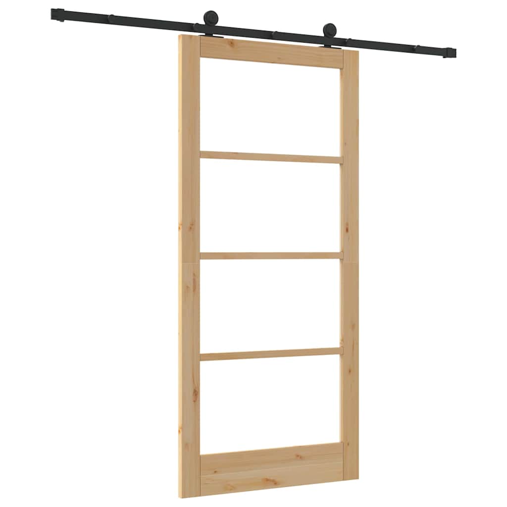 Skyvedør ORKDAL Naturlig 93 x 202 cm Massivt furutre og glass