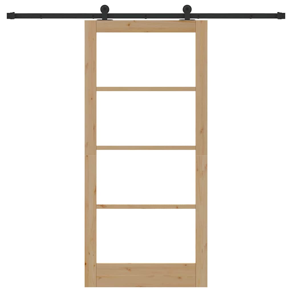 Skyvedør ORKDAL Naturlig 93 x 202 cm Massivt furutre og glass