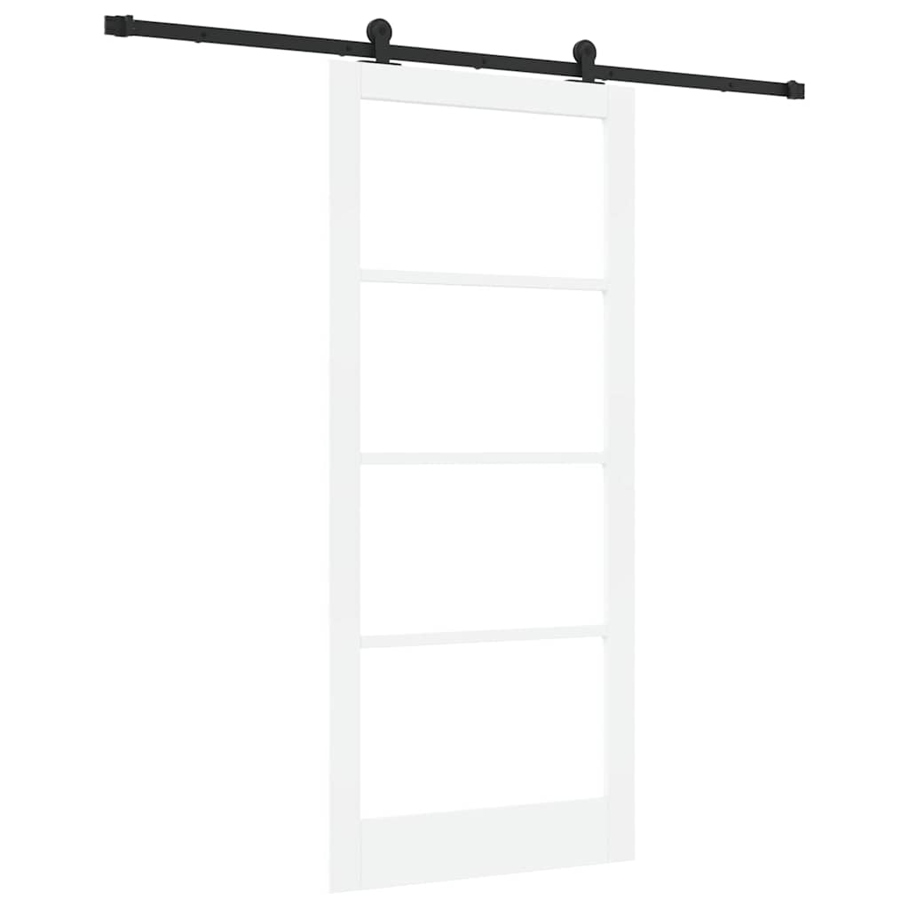Skyvedør ORKDAL Hvit 93 x 211 cm Massivt furutre og glass