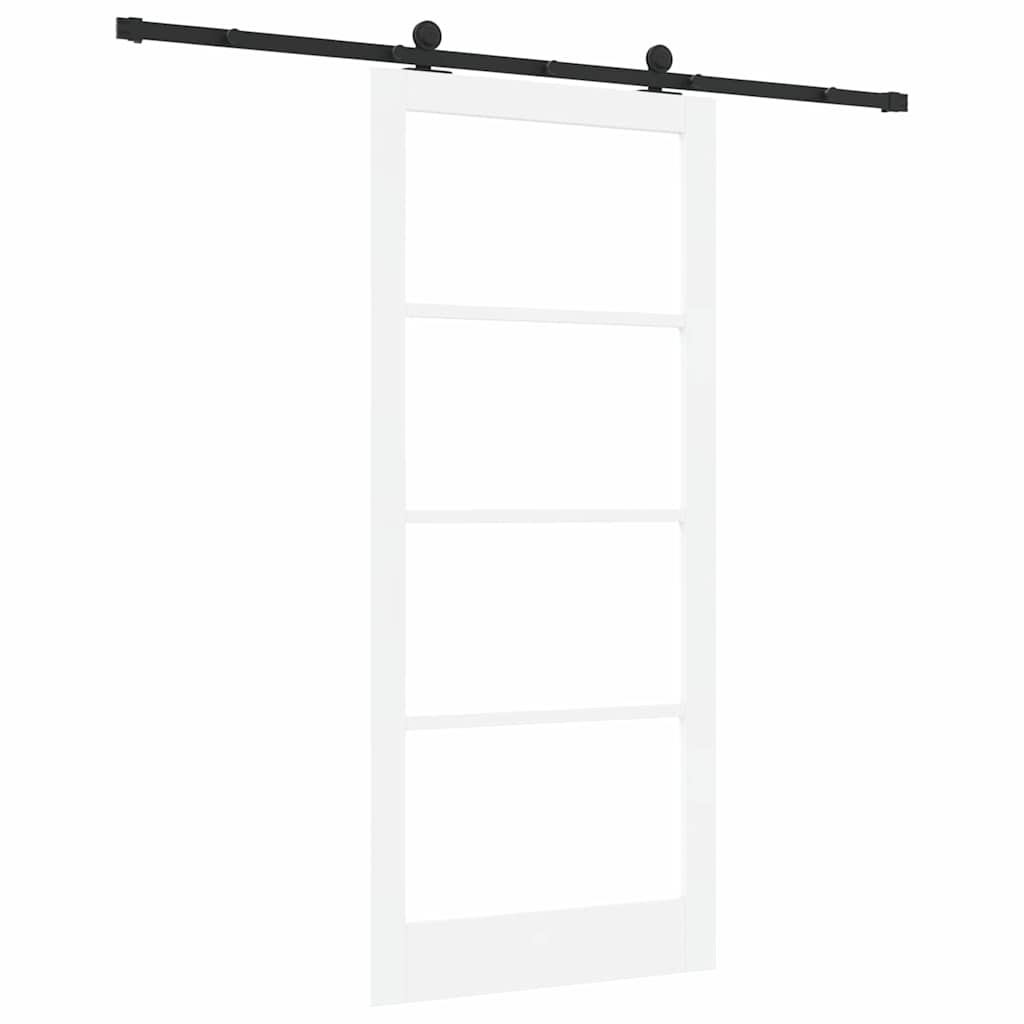 Skyvedør ORKDAL Hvit 93 x 211 cm Massivt furutre og glass
