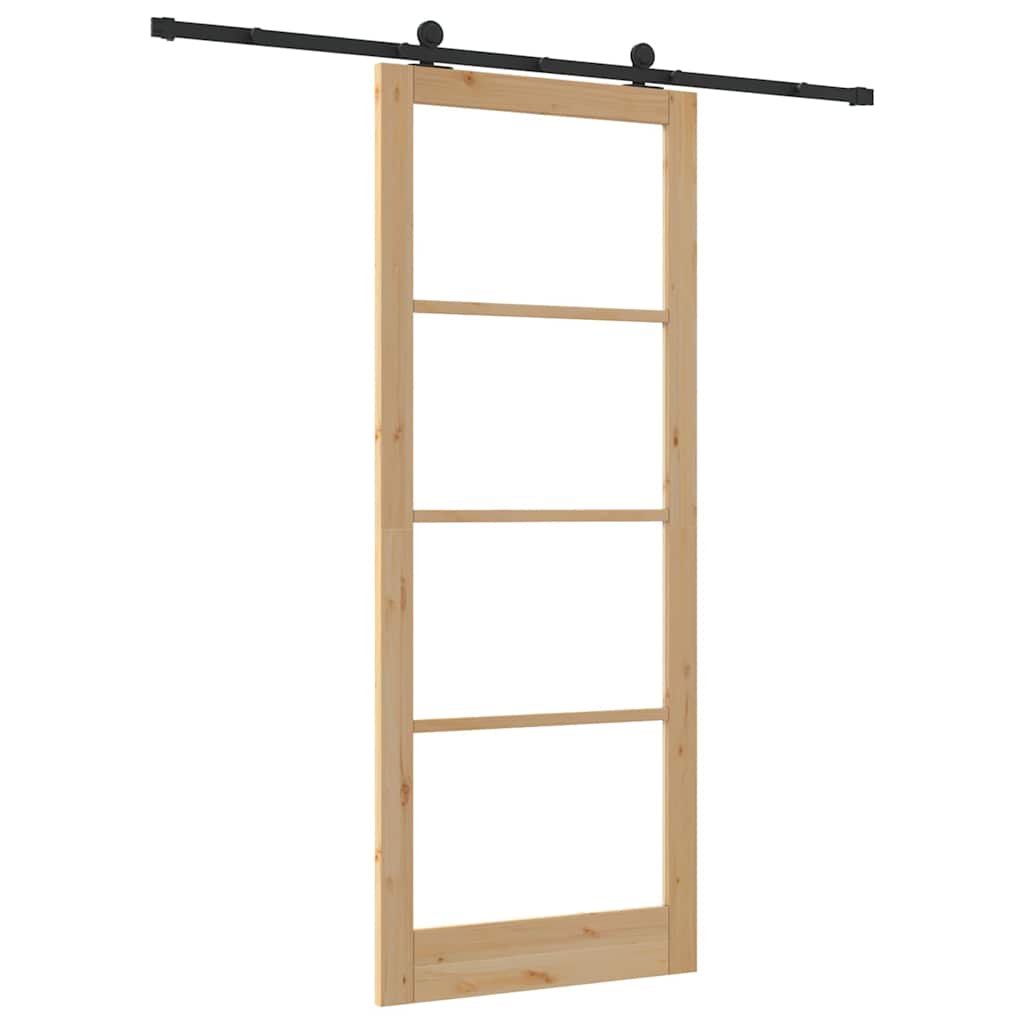 Skyvedør ORKDAL Naturlig 93 x 232 cm Massivt furutre og glass