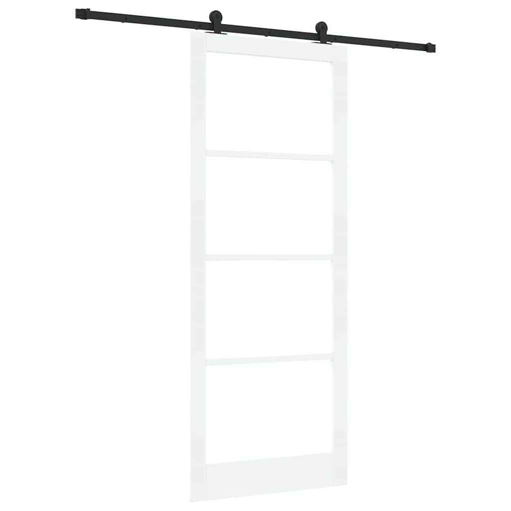 Skyvedør ORKDAL Hvit 93 x 232 cm Massivt furutre og glass