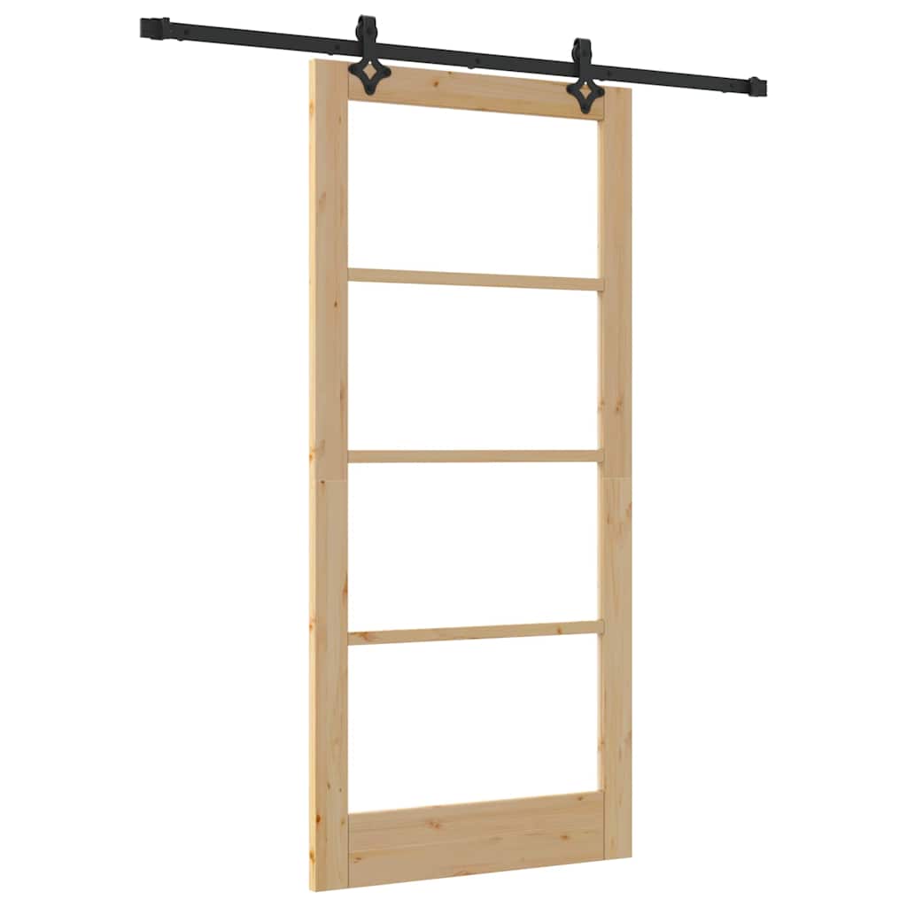 Skyvedør ORKDAL Naturlig og svart 93 x 202 cm