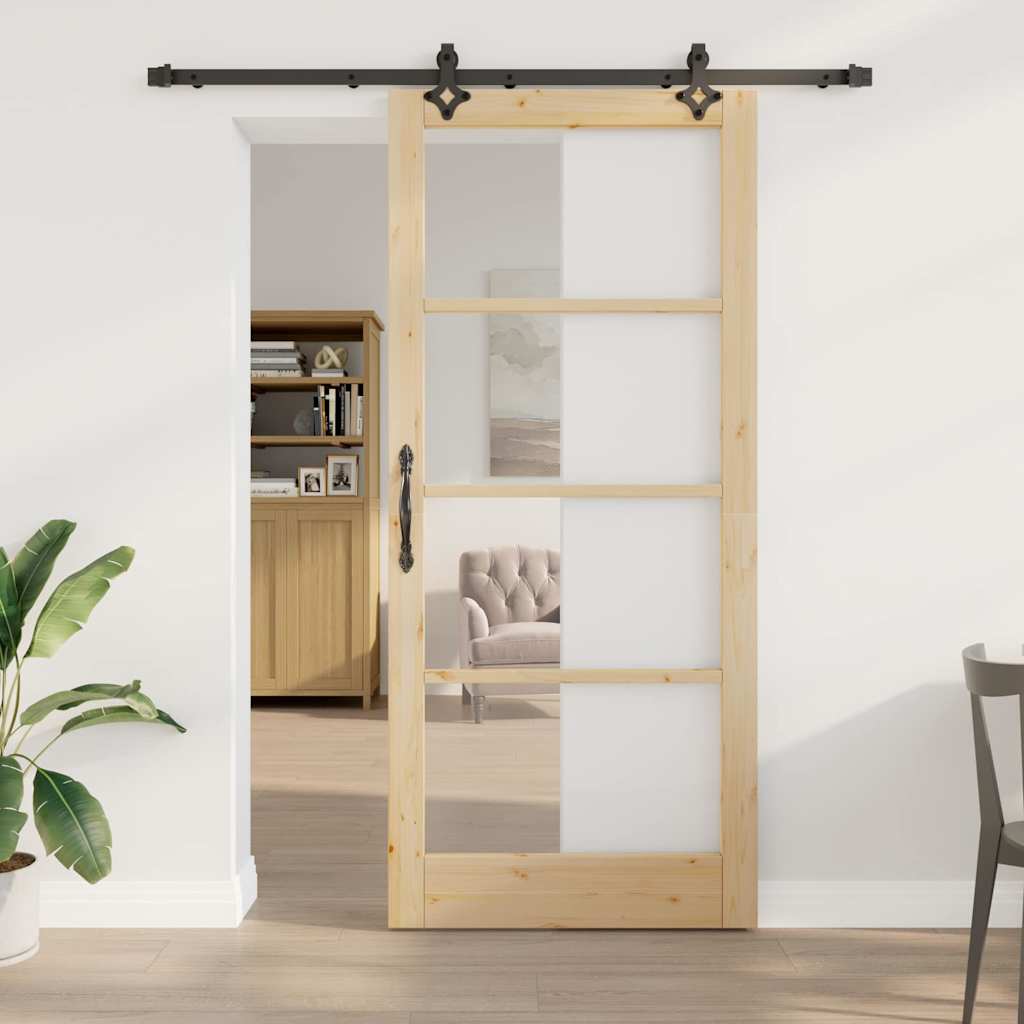 Skyvedør ORKDAL Naturlig og svart 93 x 211 cm