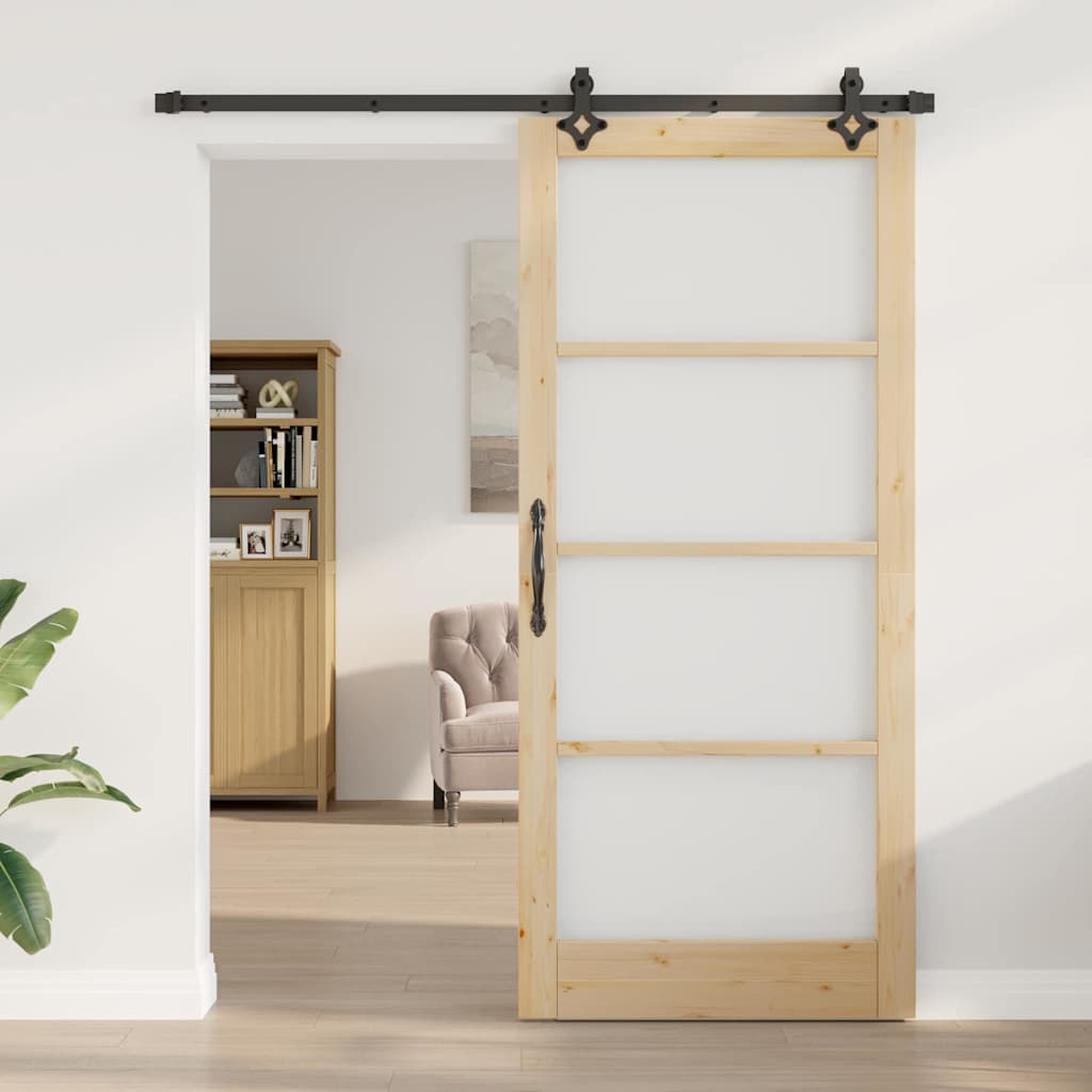 Skyvedør ORKDAL Naturlig og svart 93 x 211 cm