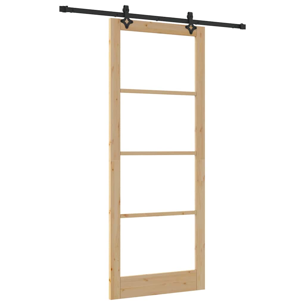 Skyvedør ORKDAL Naturlig og svart 93 x 232 cm