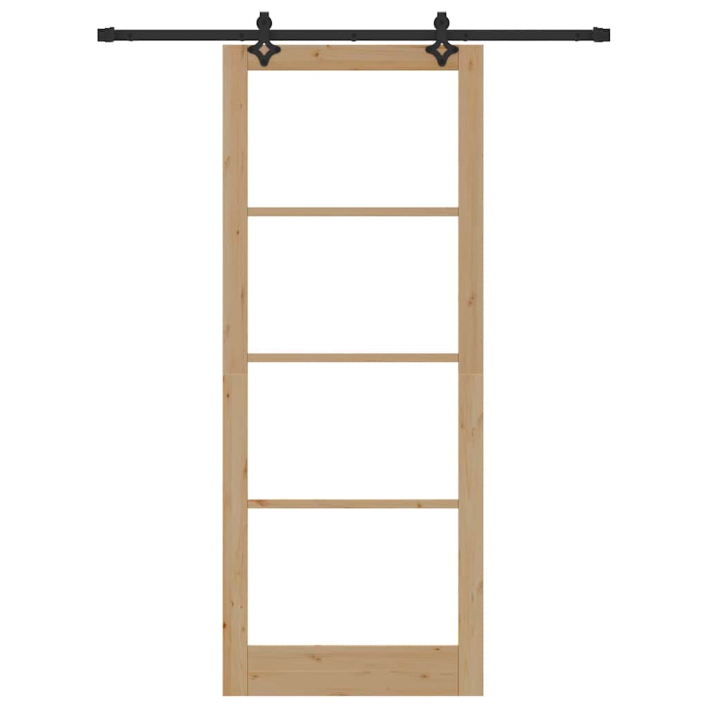 Skyvedør ORKDAL Naturlig og svart 93 x 232 cm