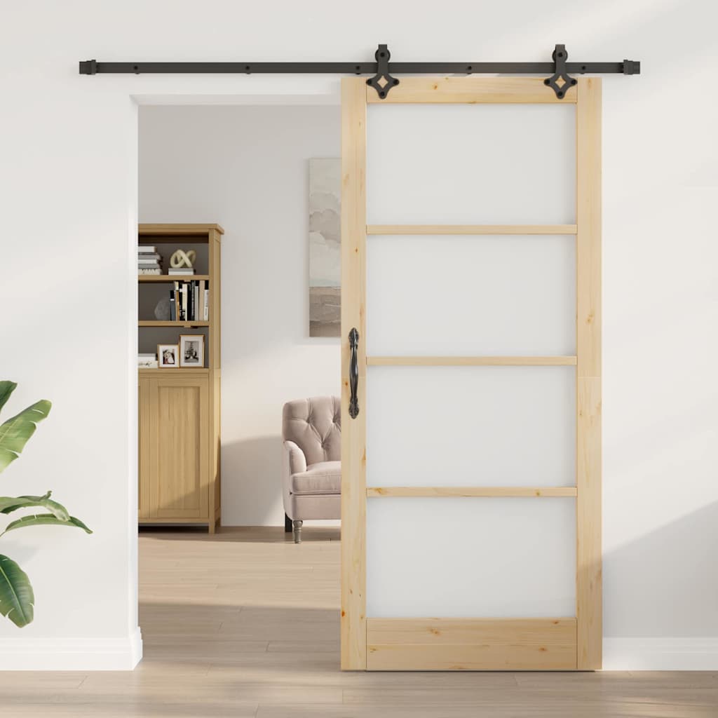 Skyvedør ORKDAL Naturlig og svart 93 x 211 cm