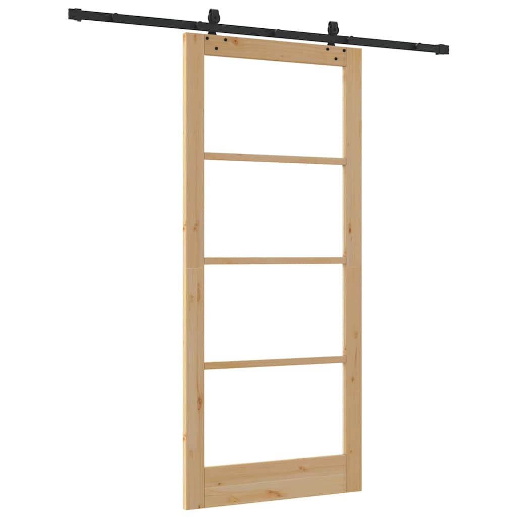 Skyvedør ORKDAL Naturlig og svart 93 x 211 cm
