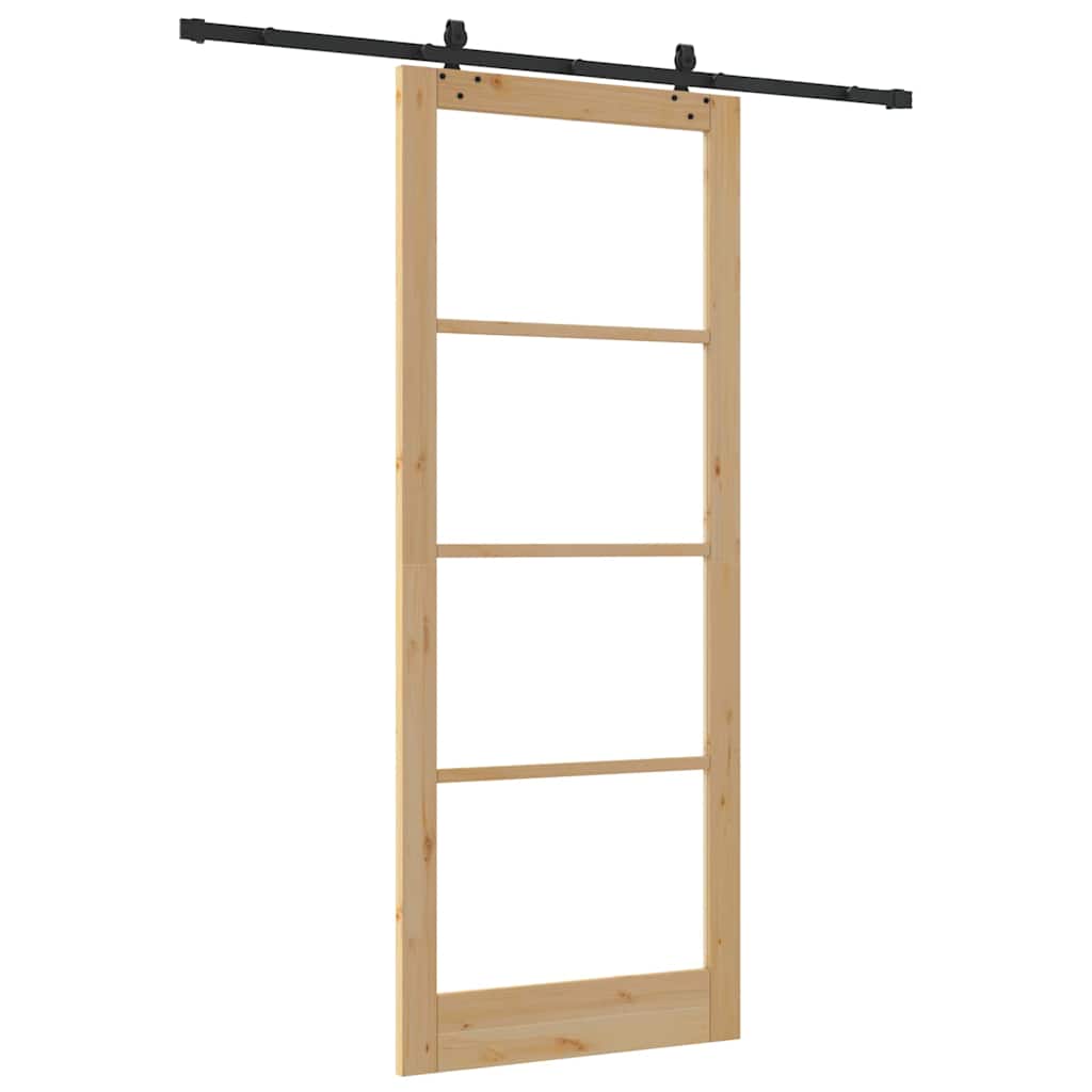 Skyvedør ORKDAL Naturlig og svart 93 x 232 cm