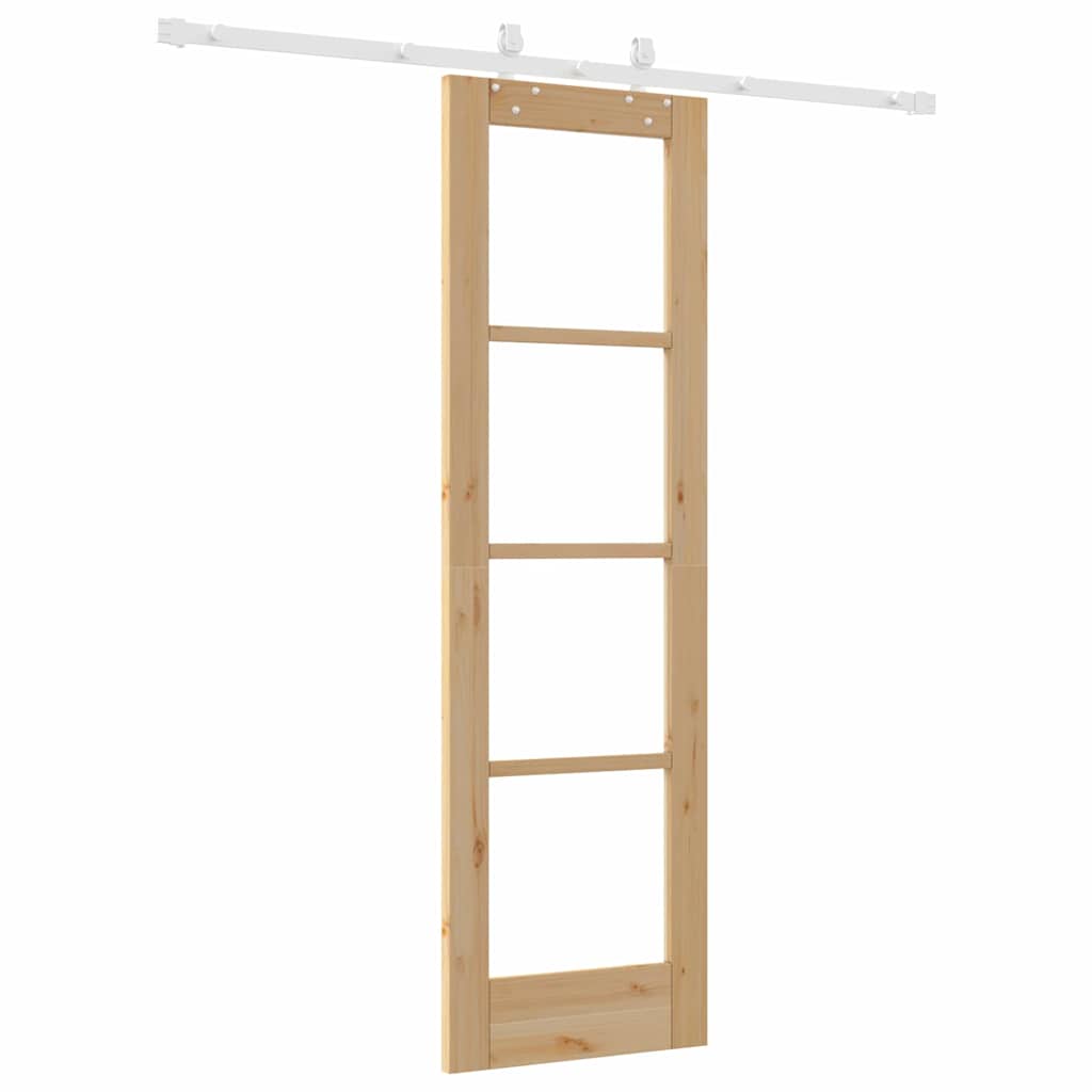 Skyvedør Naturlig 61 x 198,5 cm Massivt furutre og glass