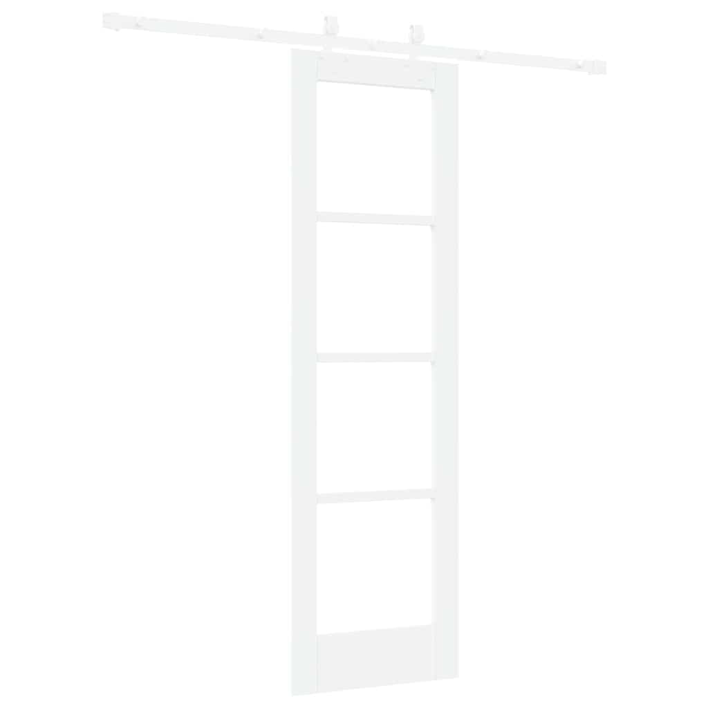Skyvedør Hvit 61 x 198,5 cm Massivt furutre og glass
