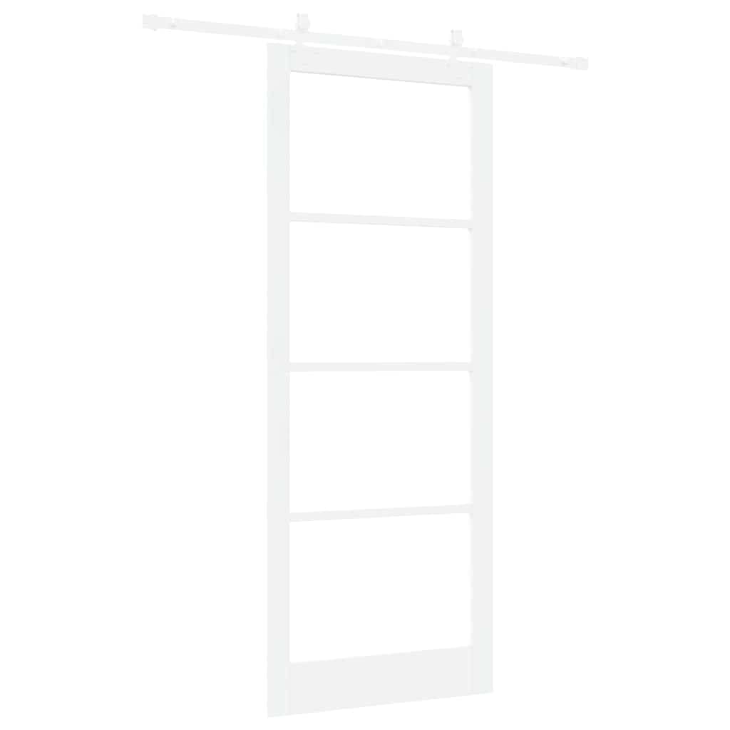 Skyvedør Hvit 93 x 232 cm Massivt furutre og glass