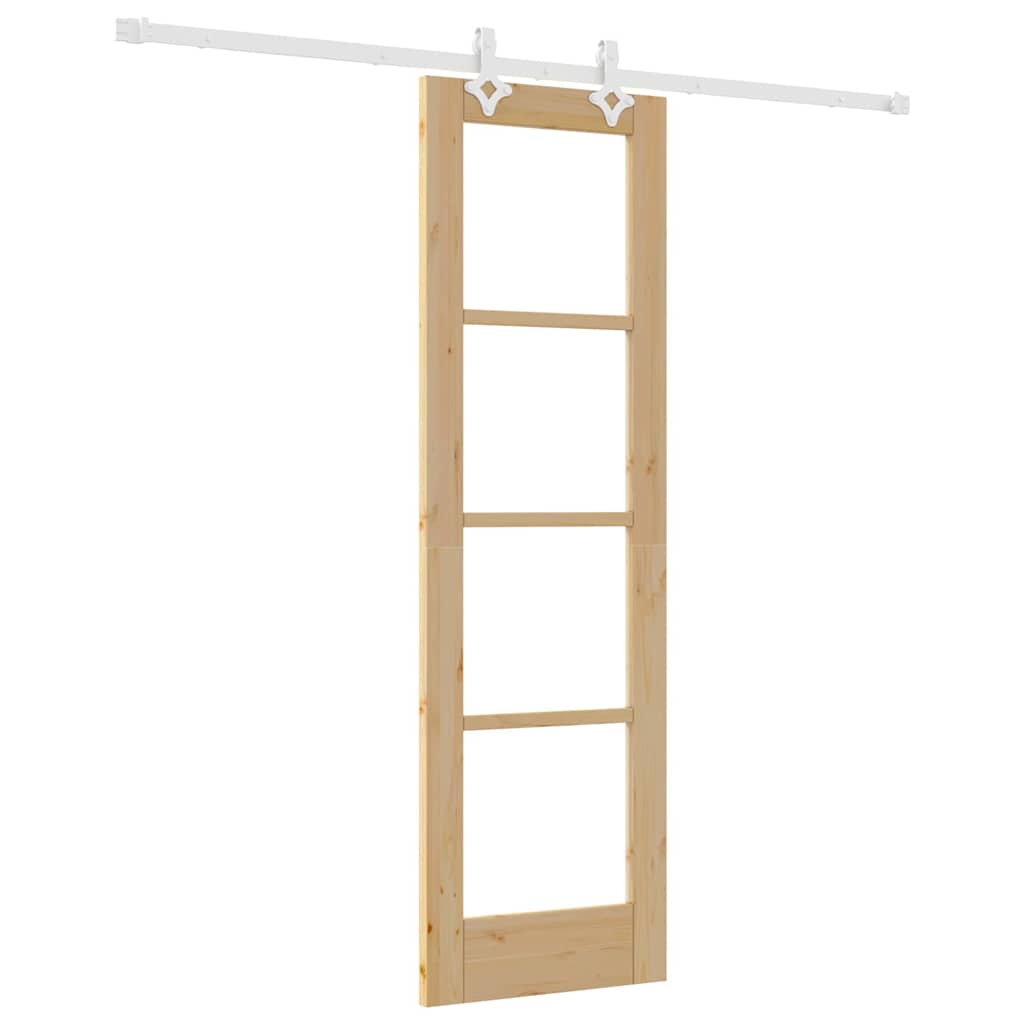 Skyvedør Naturlig 61 x 198,5 cm Massivt furutre og glass
