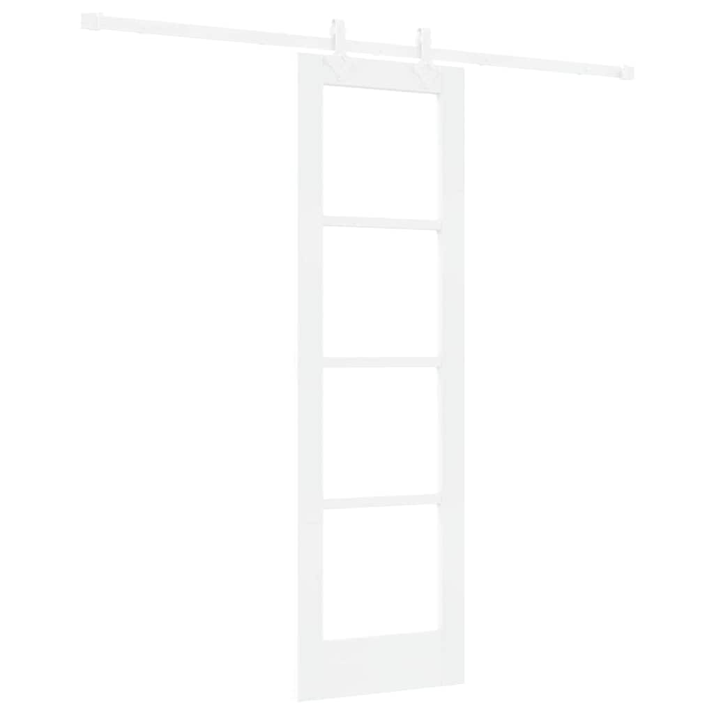 Skyvedør Hvit 61 x 198,5 cm Massivt furutre og glass