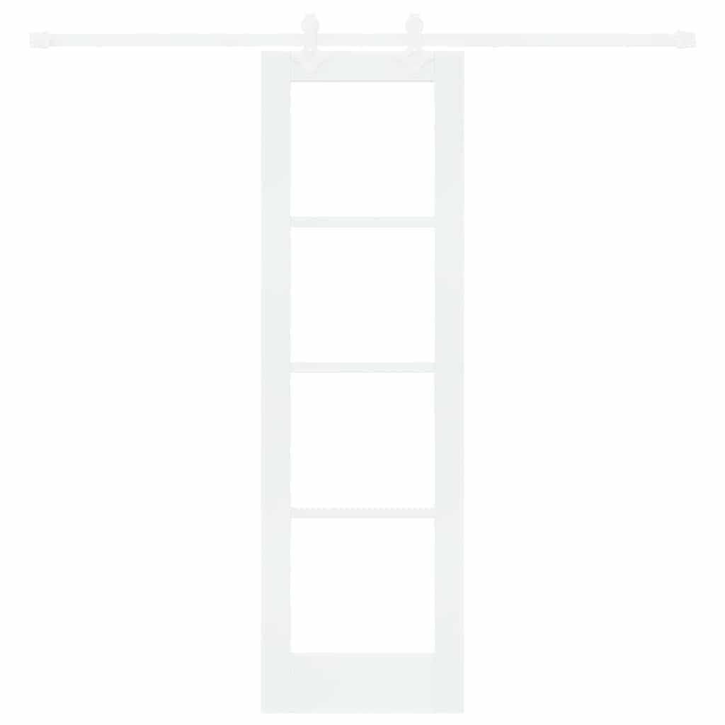 Skyvedør Hvit 61 x 198,5 cm Massivt furutre og glass