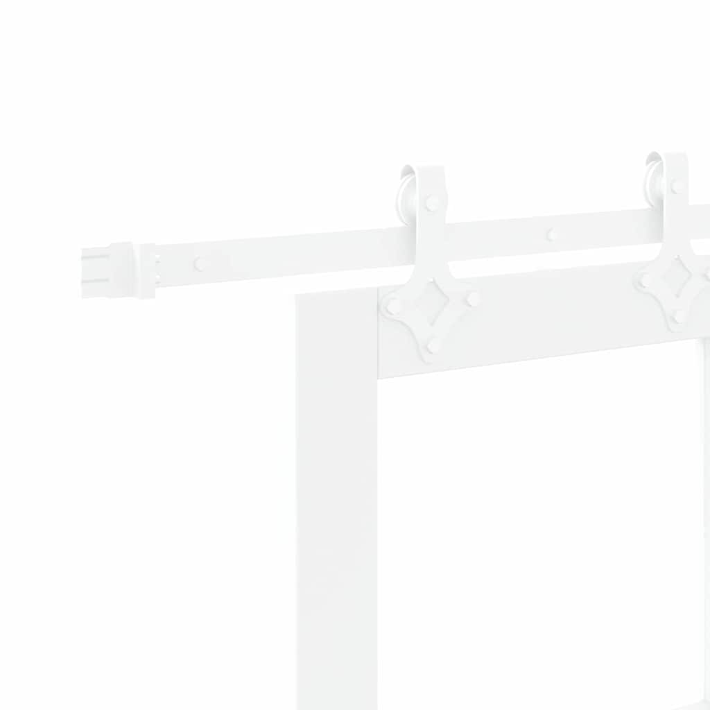 Skyvedør Hvit 93 x 211 cm Massivt furutre og glass
