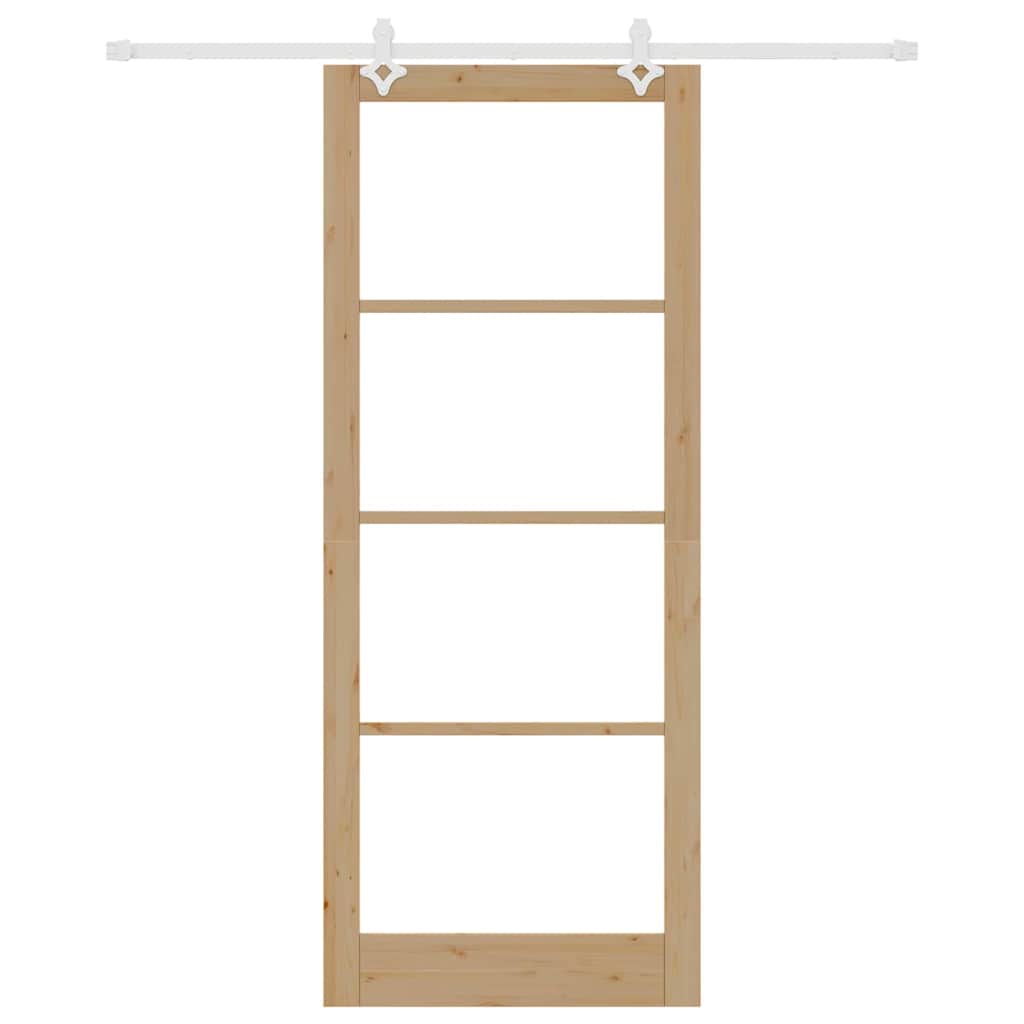 Skyvedør Naturlig 93 x 232 cm Massivt furutre og glass