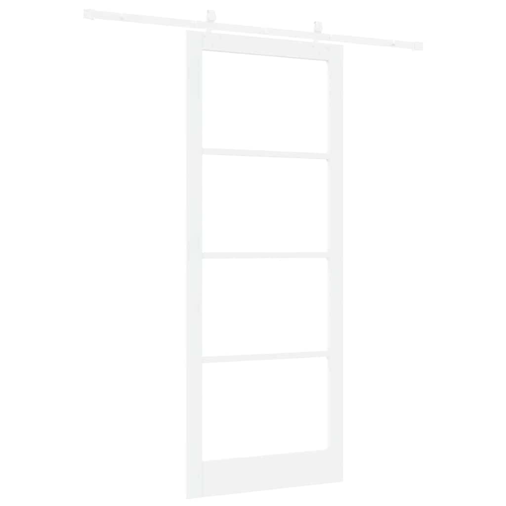 Skyvedør Hvit 93 x 232 cm Massivt furutre og glass