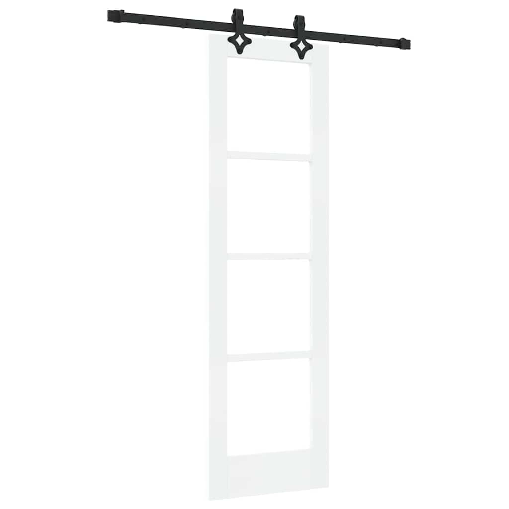 Skyvedør Hvit 61 x 198,5 cm Massivt furutre og glass