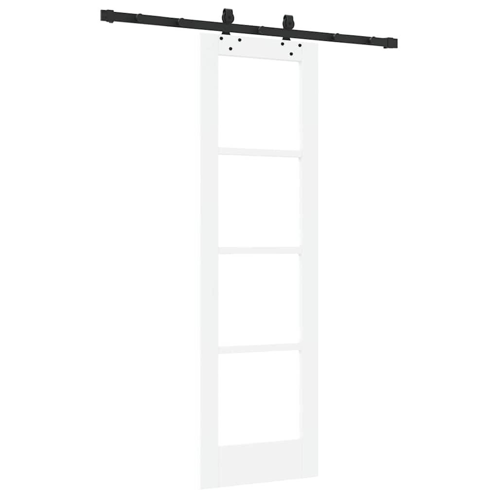 Skyvedør Hvit 61 x 198,5 cm Massivt furutre og glass
