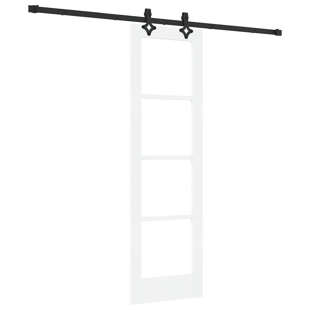 Skyvedør Hvit 61 x 198,5 cm Massivt furutre og glass