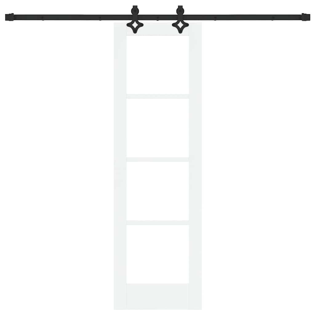 Skyvedør Hvit 61 x 198,5 cm Massivt furutre og glass