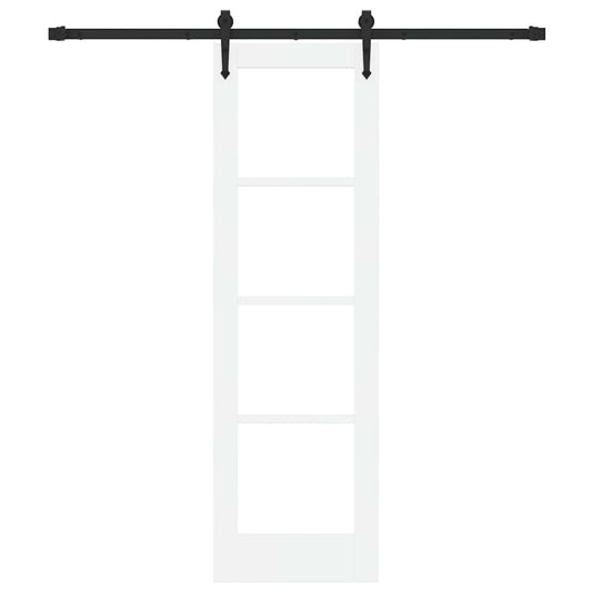 Skyvedør Hvit 61 x 198,5 cm Massivt furutre og glass