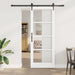 Skyvedør Hvit 83 x 211 cm Massivt furutre og glass