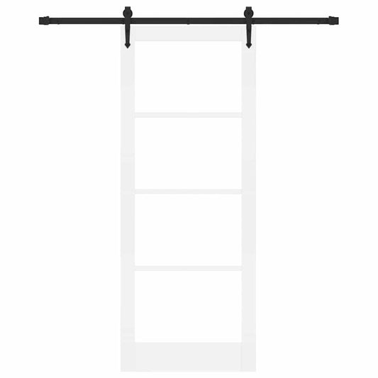 Skyvedør Hvit 83 x 211 cm Massivt furutre og glass