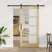Skyvedør Naturlig 93 x 202 cm Massivt furutre og glass