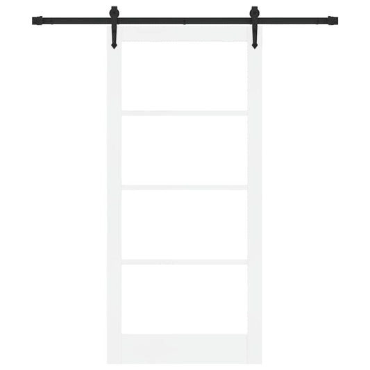 Skyvedør Hvit 93 x 202 cm Massivt furutre og glass