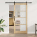 Skyvedør Naturlig 93 x 211 cm Massivt furutre og glass