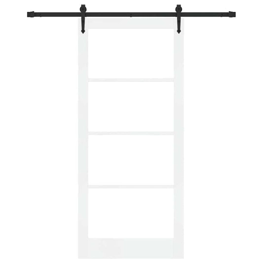 Skyvedør Hvit 93 x 211 cm Massivt furutre og glass