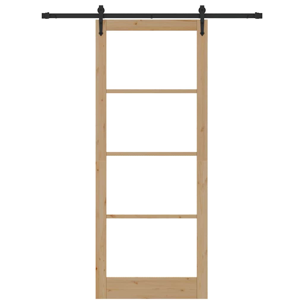Skyvedør Naturlig 93 x 232 cm Massivt furutre og glass