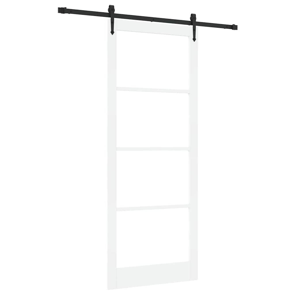 Skyvedør Hvit 93 x 232 cm Massivt furutre og glass