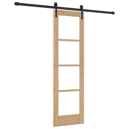 Skyvedør Naturlig og svart 61 x 198,5 cm